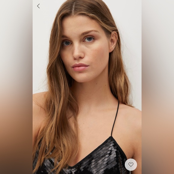 MNG Mango Black Sequins Fringe Party Evening Cocktail Gatsby Inspired Dress - Picture 7 of 10